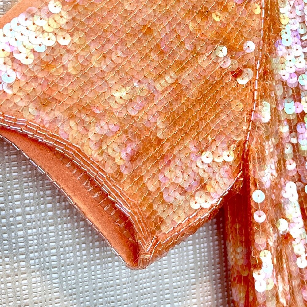 Vintage Rare Victor Costa Glamorous Sequins Beaded Top Glam 80s Sequins 24/7 - Picture 6 of 16